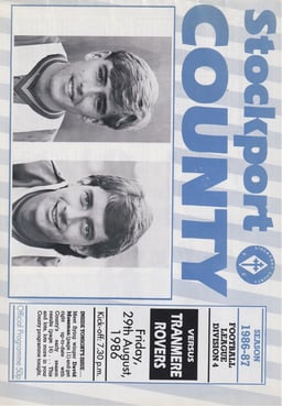 Stockport County v Tranmere Rovers Match Programme 1986-08-29